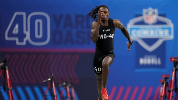 Texas wide receiver Xavier Worthy broke the NFL Combine 40-yard dash record Saturday.